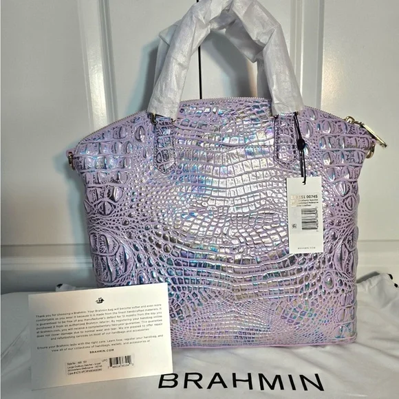 NWT Brahmin Large Violet Wonderland Duxbury.